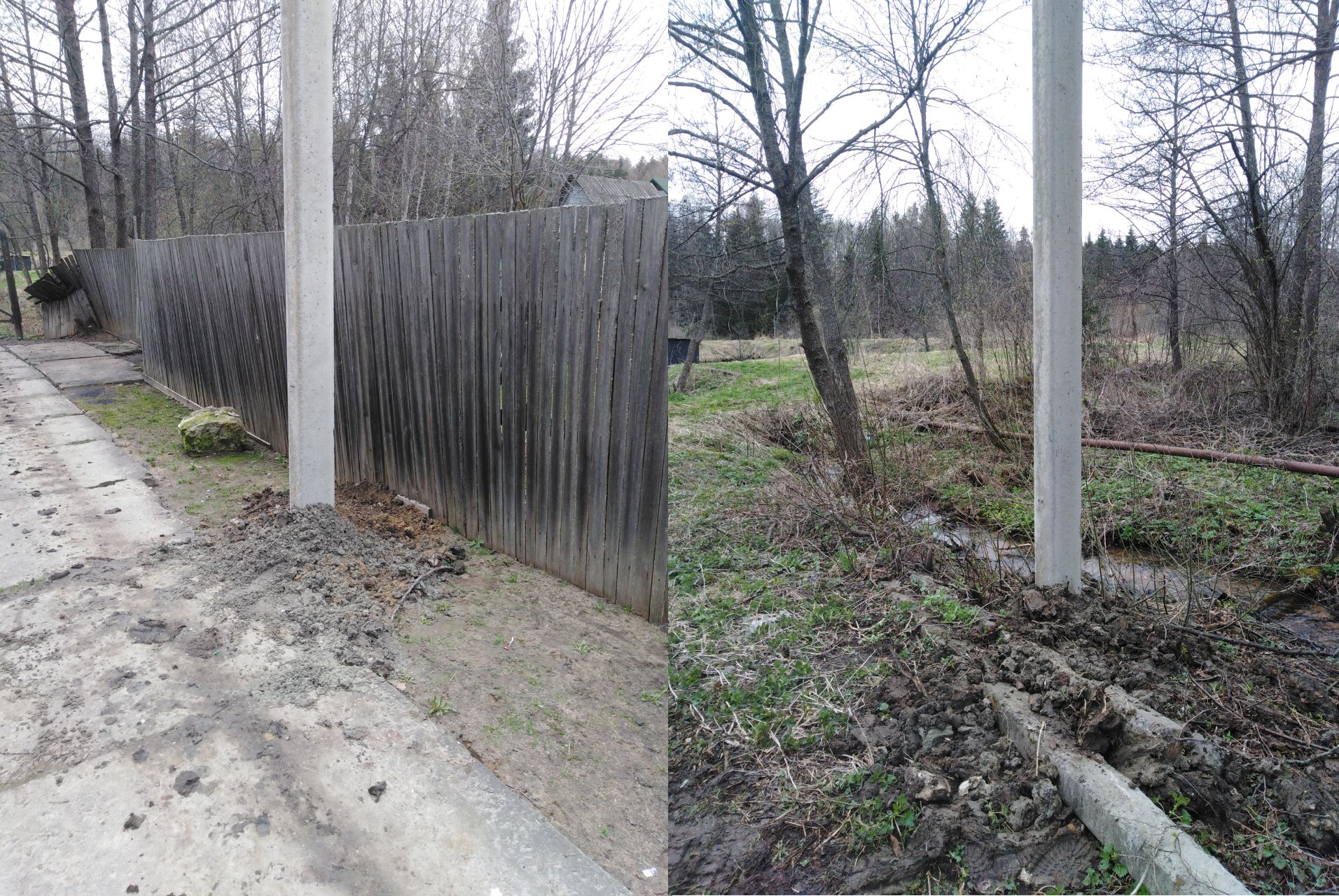 Установка столбов к насосной Установка столбов к насосной